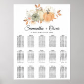 Poster Aquarelle d'automne Citrouilles et fleurs (Devant)