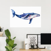 Poster Aquarelle de baleine (Bureau à domicile)