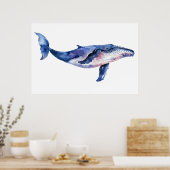 Poster Aquarelle de baleine (Cuisine)