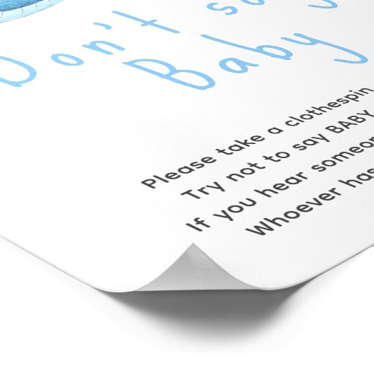 Poster Aquarelle de baleine - Ne dites pas bébé (Coin)