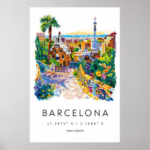 Poster Aquarelle de Barcelone 1