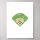 Poster Aquarelle de base-ball (Devant)