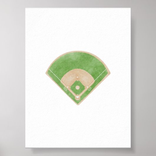 Poster Aquarelle de base-ball (Devant)