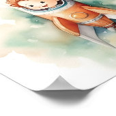 Poster Aquarelle de bébé garçon astronaute (Coin)