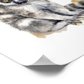 Poster Aquarelle de bébé lemur mignonne (Coin)