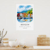 Poster Aquarelle de Bergen 1 (Cuisine)