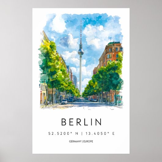 Poster Aquarelle de Berlin 1 (Devant)