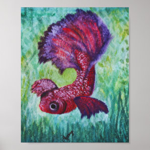 Poster Aquarelle de Betta fish