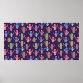 Poster Aquarelle de cactus tendance tirant en continu mot (Devant)