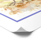 Poster Aquarelle de Californie Oiseaux de caille (Coin)