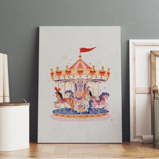 Poster Aquarelle de carrousel Vintage