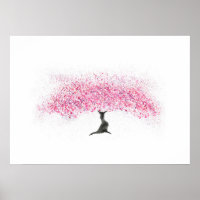 Aquarelle de cerisier en fleurs