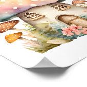 Poster Aquarelle de champignons enchantés (Coin)