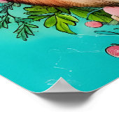 Poster Aquarelle de chat Fleur de prairie Bliss (Coin)