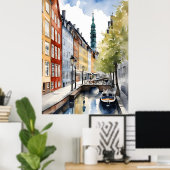 Poster Aquarelle de Copenhague (Bureau à domicile)