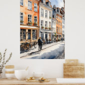 Poster Aquarelle de Copenhague (Cuisine)