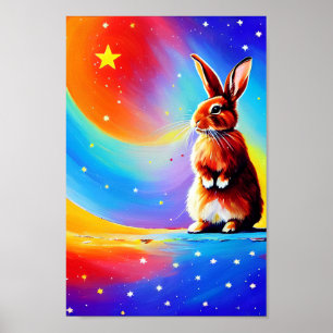 Poster Aquarelle de dessin de lapin