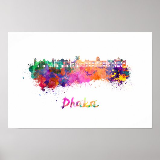 Poster Aquarelle de Dhaka (Devant)