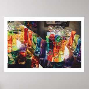 Poster Aquarelle de "fascination" d'affiche en verre