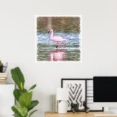 Poster Aquarelle de Flamant rose inférieure (Bureau à domicile)