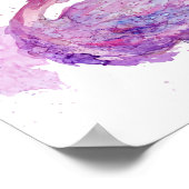 Poster Aquarelle de Flamant rose pourpre (Coin)