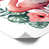 Poster aquarelle de flamingo minimale (Coin)
