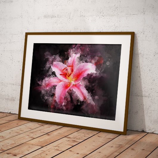 Poster Aquarelle de fleur de Stargazer - bb 01