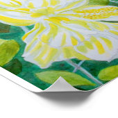 Poster Aquarelle de fleur d'hibiscus blanc double (Coin)