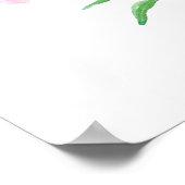Poster aquarelle de fleur rose (Coin)