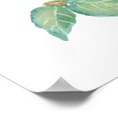 Poster aquarelle de fleurs de camélia blanc (Coin)