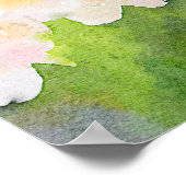 Poster Aquarelle de fleurs de cerises Sakura Printemps (Coin)
