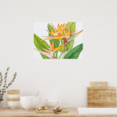 Poster Aquarelle de fleurs exotiques (Cuisine)