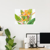 Poster Aquarelle de fleurs exotiques (Bureau à domicile)