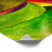 Poster Aquarelle de fleurs indigènes de Waratah (Coin)