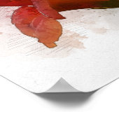 Poster Aquarelle de fleurs rouges (Coin)