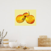 Poster Aquarelle de fruit jaune perruque (Cuisine)