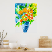 Poster Aquarelle de fruits d'art kumquat orange (Cuisine)