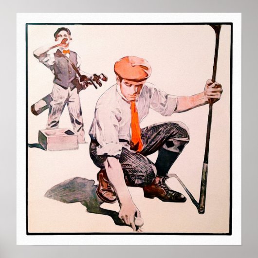Poster Aquarelle de golf 1908 Imprimer (Devant)