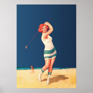 Poster Aquarelle de golf 1922 Imprimer