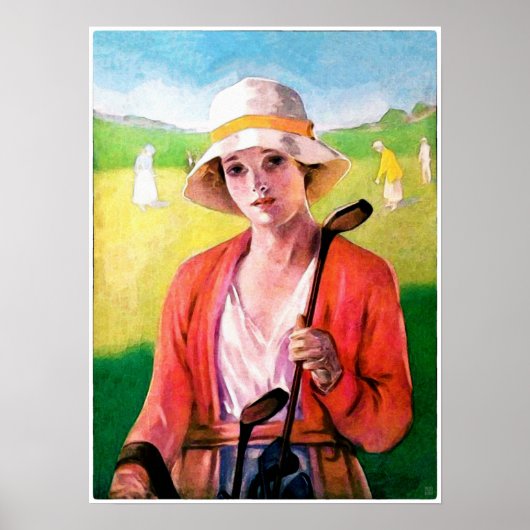 Poster Aquarelle de golf vintage (Devant)