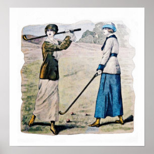 Poster Aquarelle de golf vintage 1913