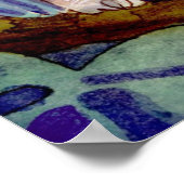 Poster Aquarelle de la Chouette bleue (Coin)