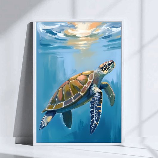 Poster Aquarelle de la tortue marine