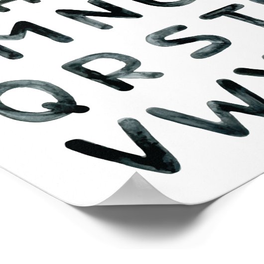 Poster Aquarelle de l'alphabet ABC (Coin)