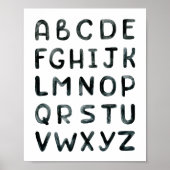 Poster Aquarelle de l'alphabet ABC (Devant)