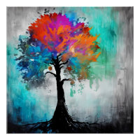 Aquarelle de l'arbre Abstrait