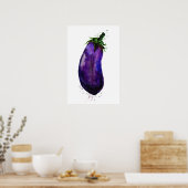 Poster Aquarelle de l'aubergine (Cuisine)
