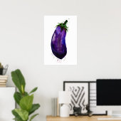 Poster Aquarelle de l'aubergine (Bureau à domicile)
