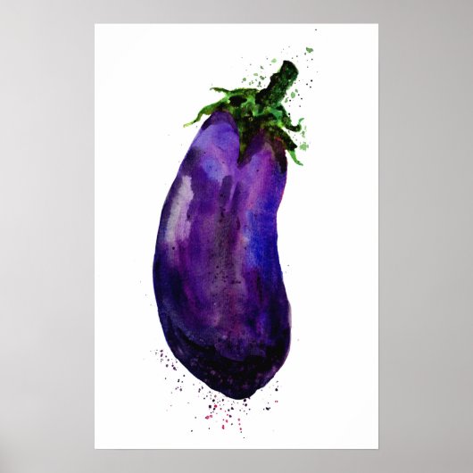 Poster Aquarelle de l'aubergine (Devant)