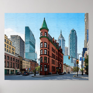 Poster Aquarelle de l'édifice Gooderham de Toronto